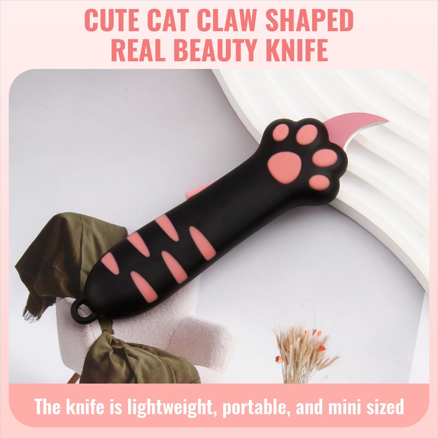 Cat Paw Box Cutter 2026 Retractable Cat Box Cutter with Cute Paw-Shaped Handle, Cat Box Paper Cutter Multifunctional Utility Knife for Effortlessly Opening Boxes, Cartons, Packages and Sealing Tape