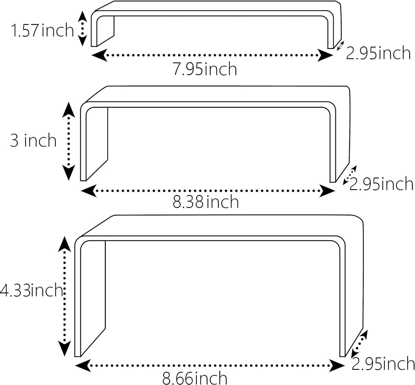 ihomecooker 6 Pc Clear Acrylic Display Risers Showcase for Shoe Risers Retail Stand Cupcake Stand Dessert Stand