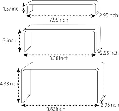 ihomecooker 6 Pc Clear Acrylic Display Risers Showcase for Shoe Risers Retail Stand Cupcake Stand Dessert Stand