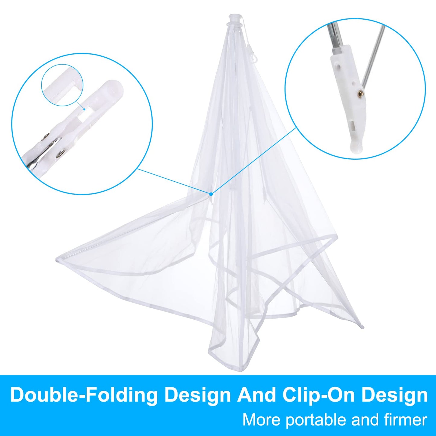 Anpro Food Covers for Outdoors (2 Extra Large with Polyester), Pop-Up Mesh Food Tents, Collapsible Reusable Bug-Proof Nets for Picnics, BBQs & Camping, Stainless Steel Frame