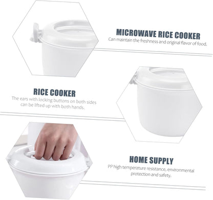 Rice Cooker Small Non-stick Pot, Microwave Rice Maker with Lid, Travel Plastic Japan Portable