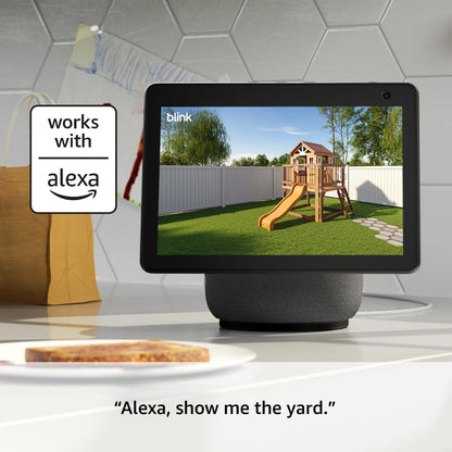 Blink Outdoor 4 (newest model) – Wireless smart security camera, two-year battery life, 1080p HD day and infrared night live view, two-way talk. Sync Module Core included – 2 camera system