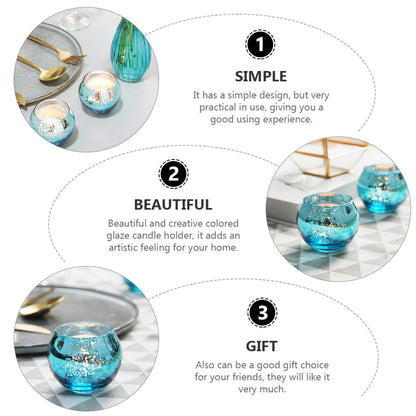 HIAKDOFT 12pcs Patterned Glass Candleholders Hollow Votive Candle Cups Decorative Candle Holder Set for Home and Party Table Centerpiece