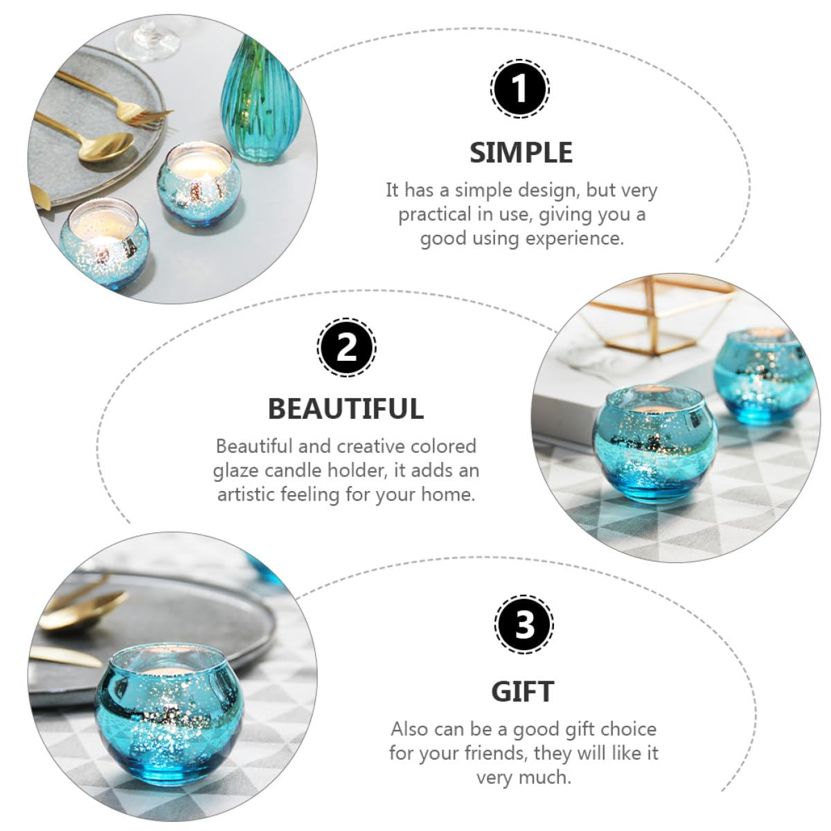 Hemobllo 12pcs Patterned Glass Candle Holders Decorative Votive Cups for Tealight Candles Home Décor Table Centerpieces