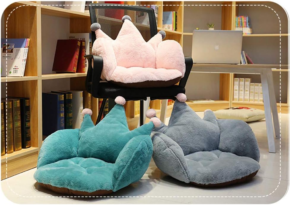 Holiberty Cute Crown Chair Cushion, Foam Stuffed Desk Seat Pad for Waist Support, Plush Pillow for Home Office