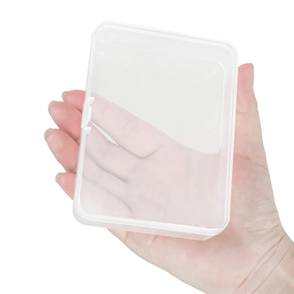 Kingrol 18 Pack Mini Clear Plastic Storage Containers with Lids, 4-1/2 x 3-3/8 x 1-1/8 Inch Empty Hinged Boxes for Beads, Jewelry, Tools, Craft Supplies, Flossers, Fishing