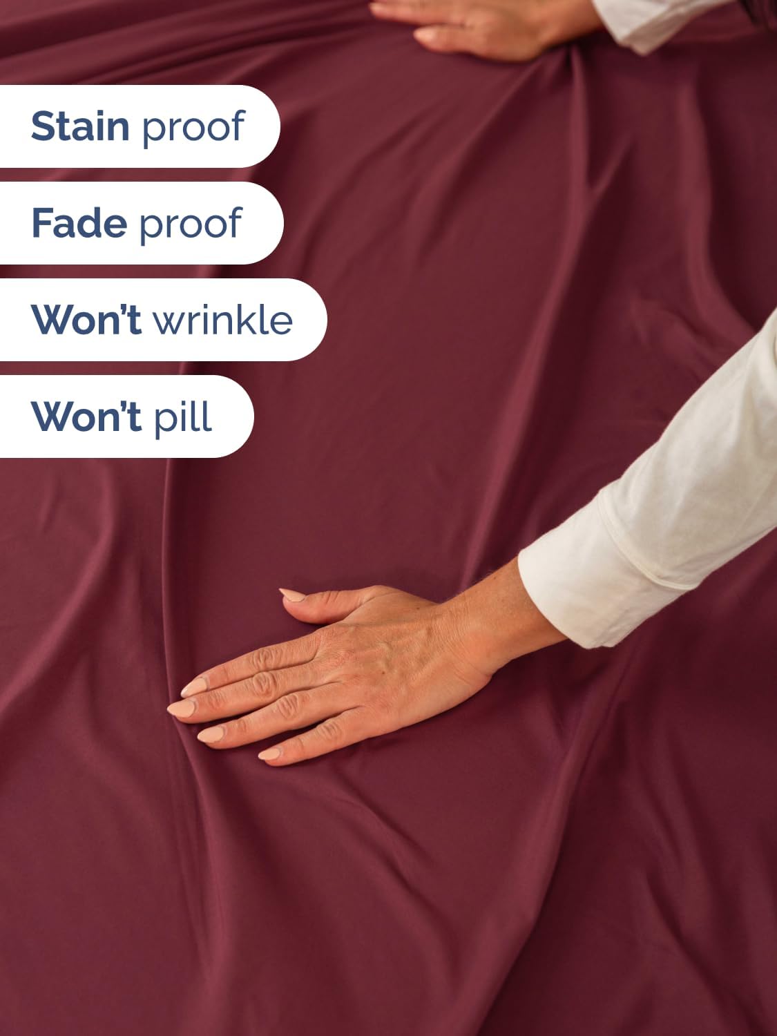 Skiennix Extra Deep Twin Sheet Set - 4 Piece Breathable Cooling Bedding - Soft Wrinkle-Free Burgundy