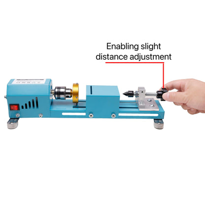 BACHIN Mini Lathe Wood Lathe Machine Multi-Purpose Type Lathe with Wood Lathe Milling Accessories, for Wood Polishing, Grinding, Cutting and Milling ，2.76 in x 6.3 in, 24VDC 96W，7 Speeds