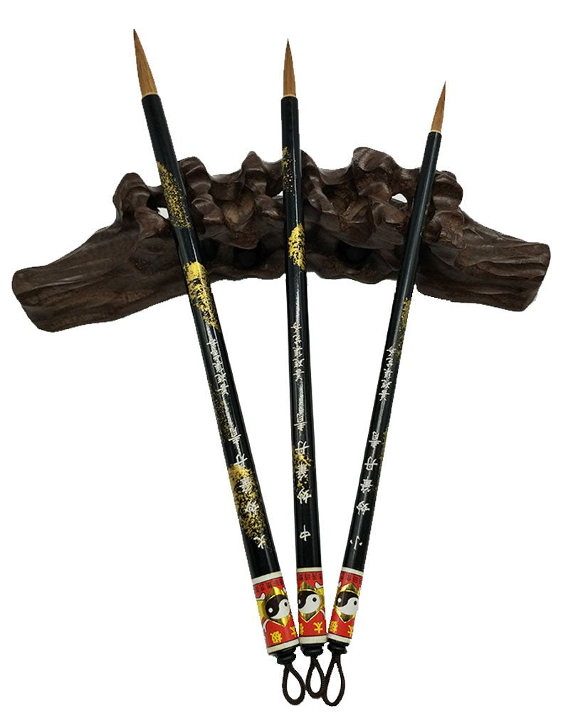 Easyou Hu Brush Chinese Brush for Regular Running Script of Calligraphy and Figure Flower Drawing Pure Wolf Hair(Weasel) 0.45 * 2.6cm(0.18"*1.02") mbdq S