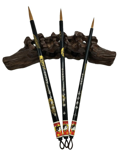 Easyou Hu Brush Chinese Brush for Regular Running Script of Calligraphy and Figure Flower Drawing Pure Wolf Hair(Weasel) 0.45 * 2.6cm(0.18"*1.02") mbdq S