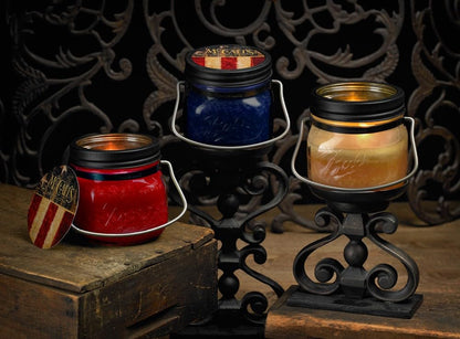 McCall’s Candles | Ginger Peach | 16 oz Two-Wick Scented Candle | USA-Poured | Vintage Mason Jar with Carrying Handle | Juicy Peach & Warm Ginger Fragrance
