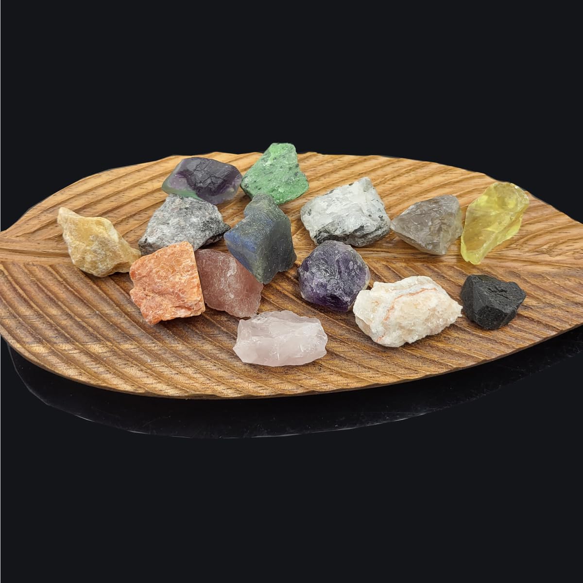Rock & Mineral Collection Kit for Adults and Kids Natural Rocks for Tumbling Polishing Gemstone Raw Crystals Rough Stones for Wicca & Reiki (15Pcs)