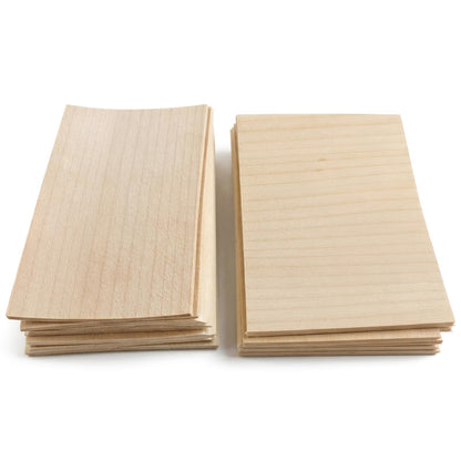 Novabright 100 Pcs Maple Fingerboard Wood Veneer Pieces 4" x 2.6" 60 Straight Cut, 40 Cross Cut 1/42" Thickness for String Instrument Fingerboards Crafting Repairing