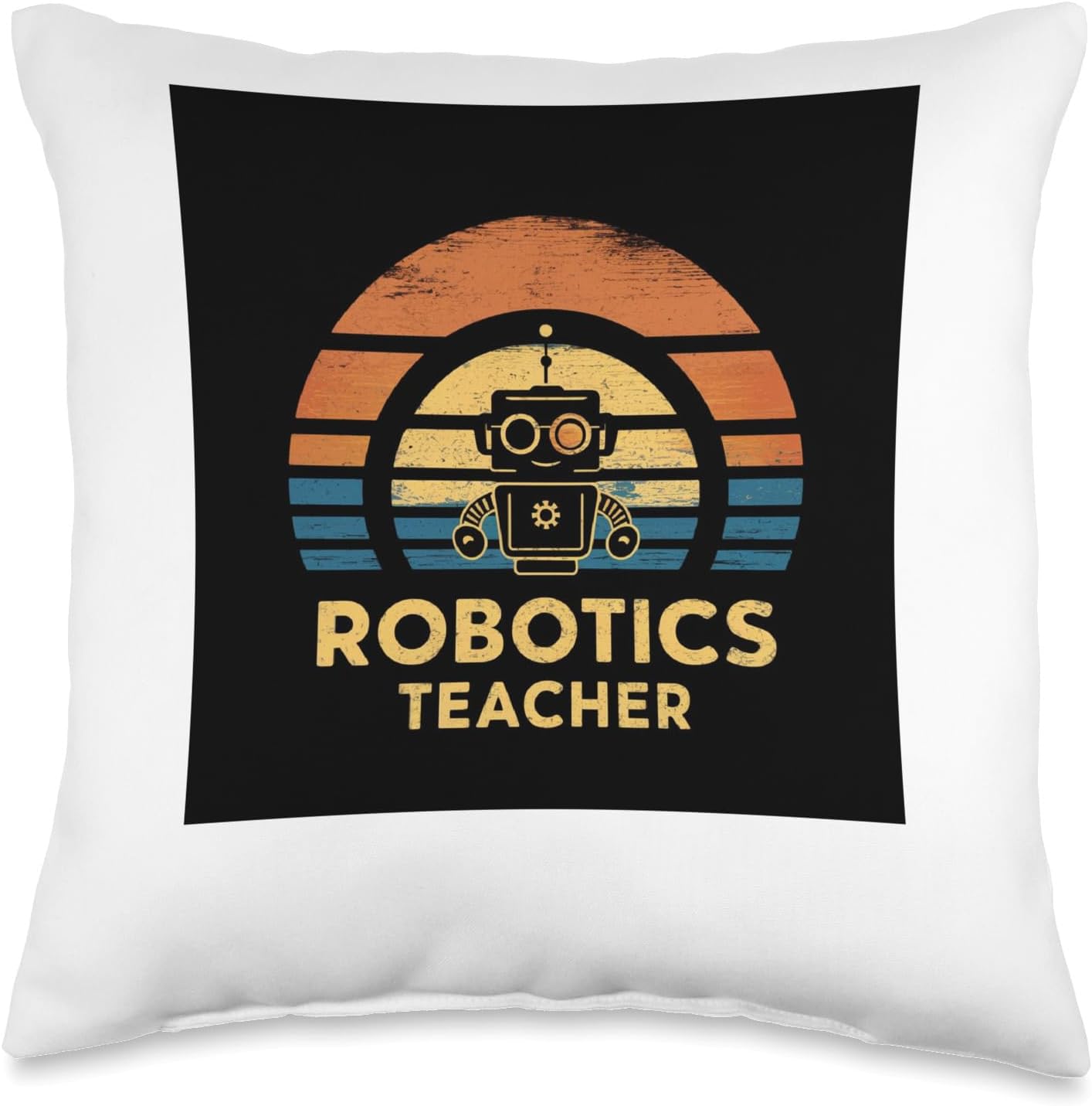 Vintage Cute Robot Stem Tee Throw Pillow - Robotics Teacher Stem School