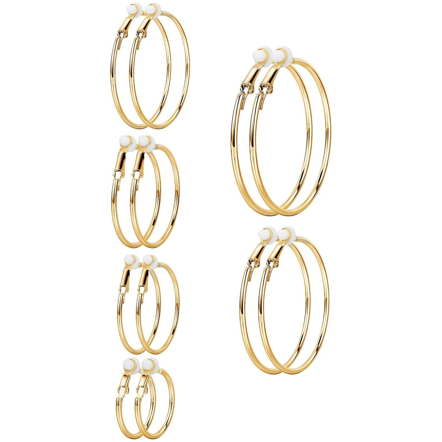Sumind 6 Pairs Earrings Clip On Earrings Non Piercing Earrings Set for Women and Girls, 6 Sizes