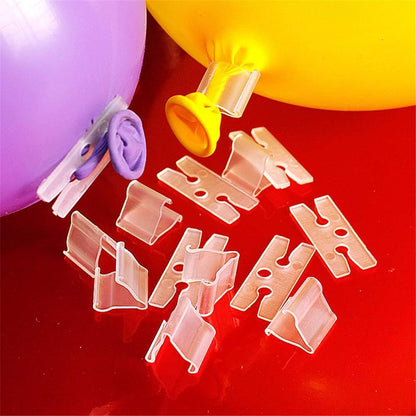 101 Pieces Clear Plastic V Balloon Clips Tie for Sealing, Wedding Party Christmas Birthday Decoration