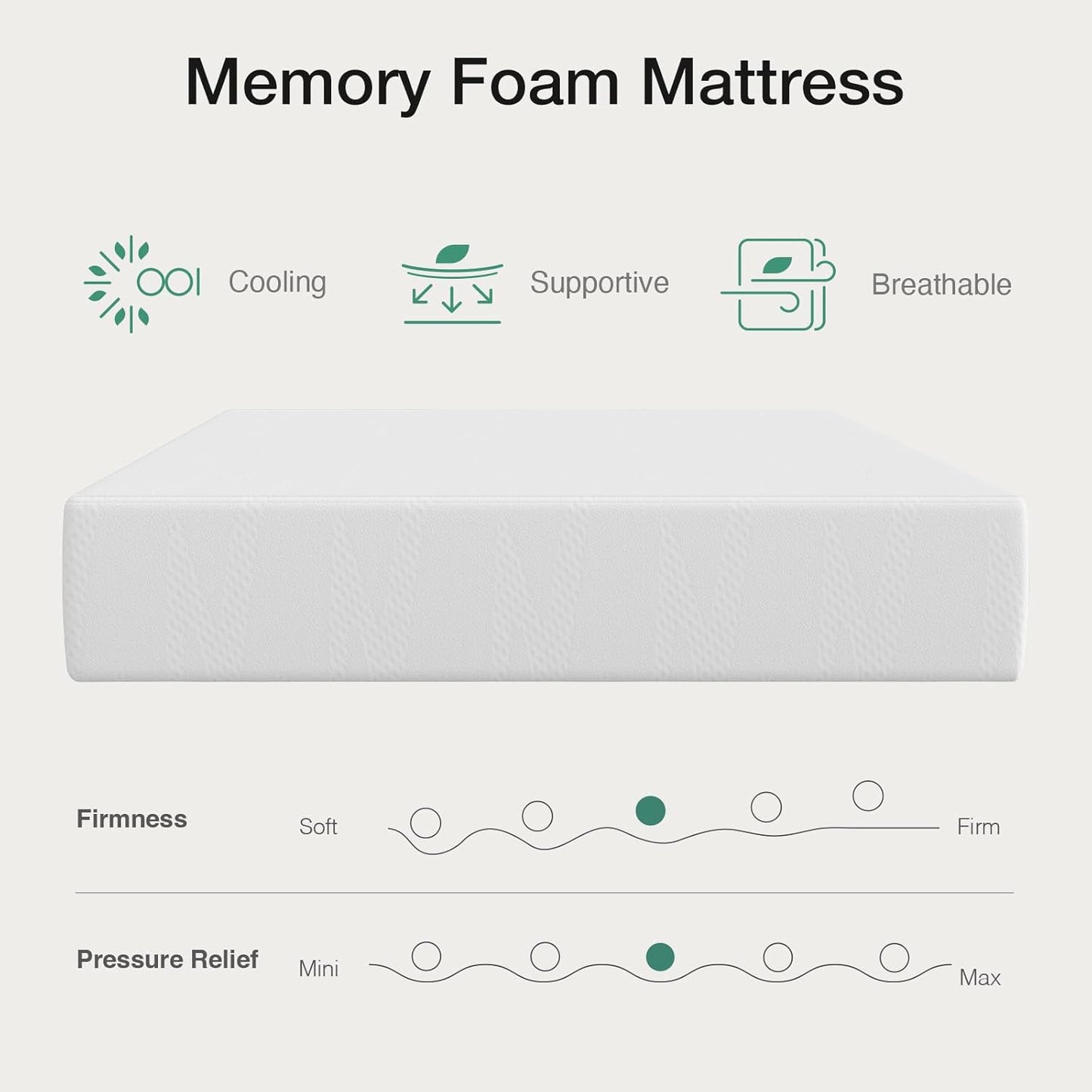 Novilla Twin Mattress - 10 Inch Gel Memory Foam for Cooling Comfort & Pressure Relief | CertiPUR-US Certified