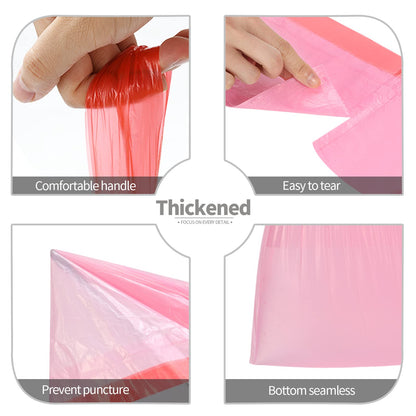 4 Gallon Drawstring Garbage Bags, Drawstring Trash Bags, Trash Bags for Office,Bathroom, Kitchen,Bedroom,3rolls/60 Counts(Pink)