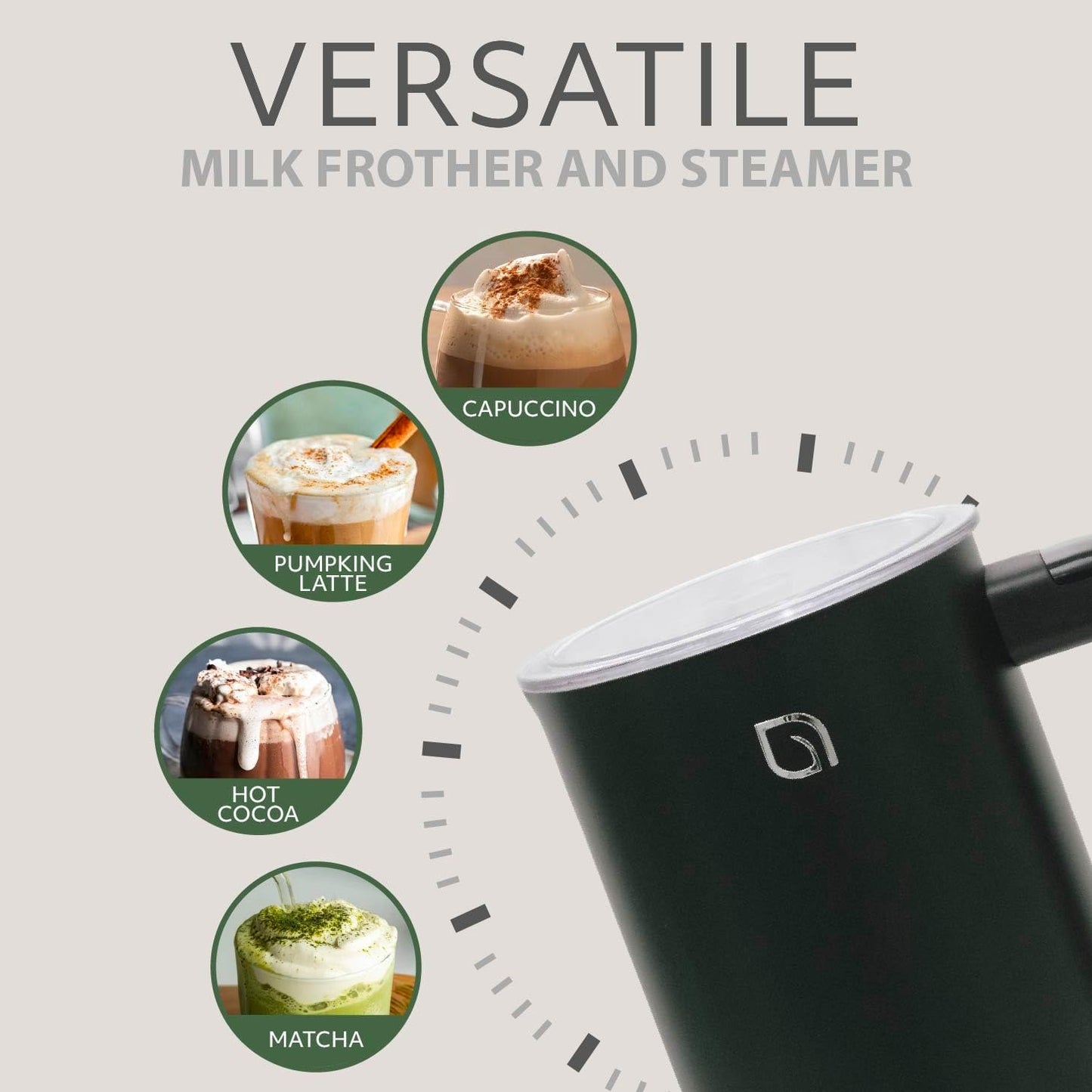 4 1 8.12oz/240ml 99% 100% WILLOW Eco Series Milk Frother, in Milk Steamer, One Button Operation Hot and Cold Foam Maker