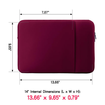 RAINYEAR 13 Inch Laptop Sleeve Compatible 13.3" MacBook Air/Pro M1 M2 M3 M4 A3240 A3113 A2681 A2337 A1932 A2179 A2338 A1706 A1708 Case Bag with Front Pocket Accessories Pouch (Red, Upgraded Version)