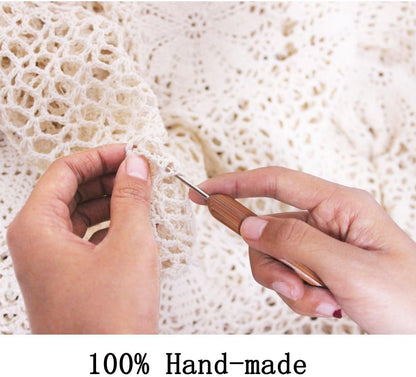 14x48 inch KEPSWET Cotton Handmade Crochet Lace Oval Table Runner Dresser Console Coffee Table TV Stand Decor Beige