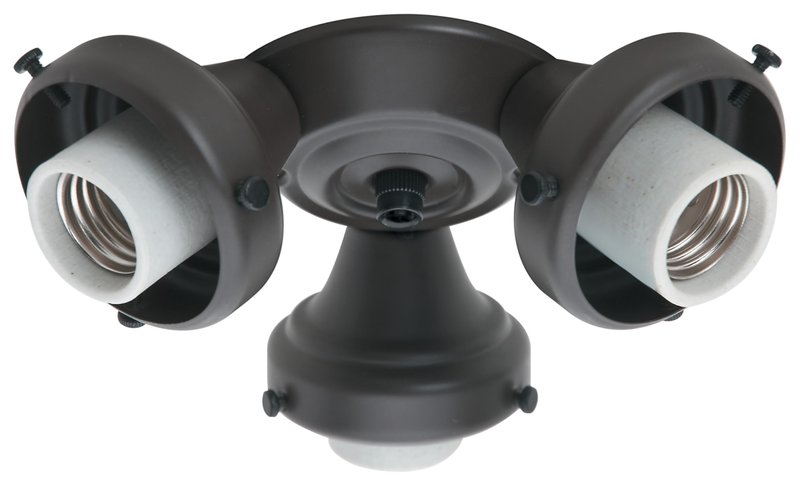 Hunter Three Light Bronze Fitter for Ceiling Fan - Ceiling Fan Light Kit Base & Replacement, Compatible Casablanca - 99134, New Bronze