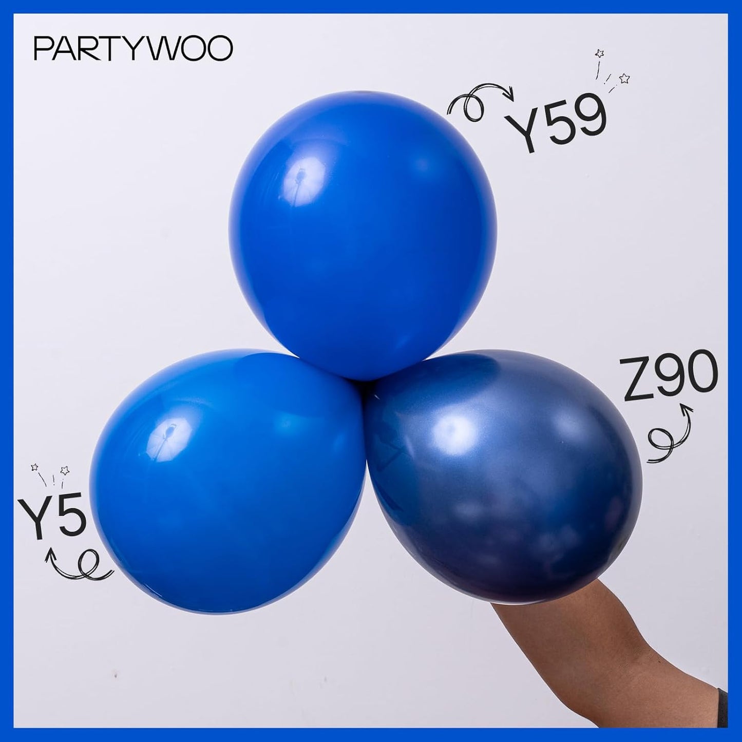 PartyWoo Blue Balloons - 140-Piece Navy Blue Balloon Arch Kit for Birthday, Gender Reveal & More