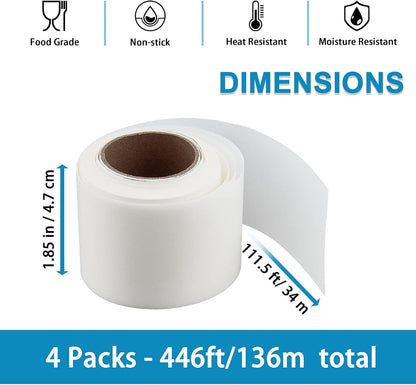 Cake Pan Liner Roll, 4 Pack, P&P CHEF Nonstick Baking Parchment Paper for Round, Square, Oval Bakeware
