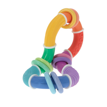 Nuby Twist-a-Ring Rattle Teether Toy for Babies - Toy for Baby Teething Relief - 6+ Months