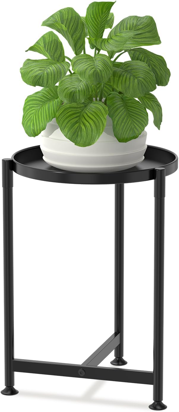 LASZOLA Metal Large Plant Stand for Indoor Plants, Morden Corner Plant Holder Rack, Sturdy Vertical Single Flower Shelf
