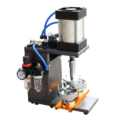 Pneumatic Round Badge Maker, 500PCS/H Tinplate Badge Punch Press Kit, Replaceable Mold, Pin Button Press Making Machine, Soft Magnetic Refrigerator Magnet Making Supplies, for Keychain, Bottle Opener