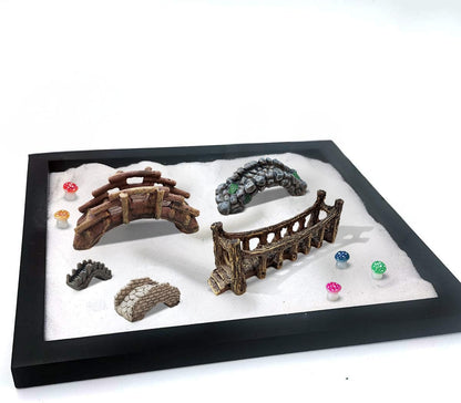 OrgMemory Miniature Bridge, Miniature Garden Accessories Set, DIY Landscape Bridge, Outdoor Fairy Garden Miniatures, Terrariums, Model Train Scenes