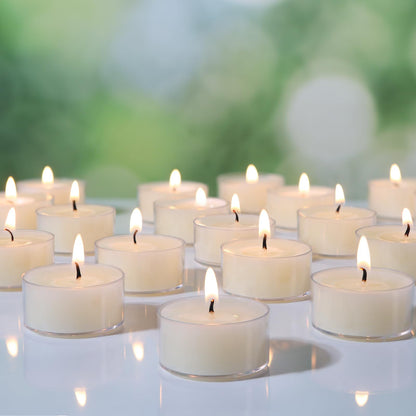 36Pcs White Beeswax Tea Light Candles-4 Hour Burn Time,100% Pure Natural Beeswax-Clean Burning & Air Purifying, Smokeless Bulk Tea Lights for Spa,Meditation,Wedding & Home Decor