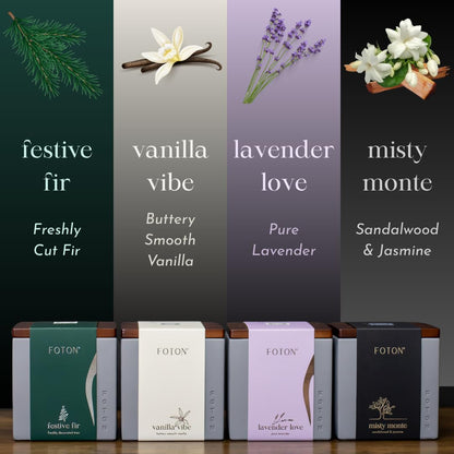 Foton Pearled Candle Le Cube Concrete Vase Set 16 Oz - Festive Fir Scented - Refillable Jar Scented Candle Sand with 15 Wicks - Natural Non-Toxic Decorative Candles for Home