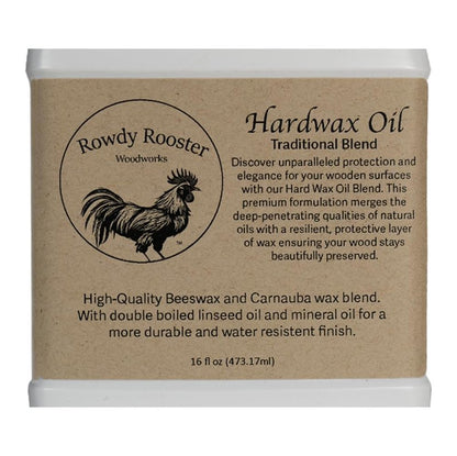 Traditional Hard Wax Oil - Durable Satin Finish with Mineral Oil, Hard Wax, and Linseed Oil for a Beautiful protective Wood Finish. Ideal for bare wood, furniture and more.-USA Made (16 fl.oz)