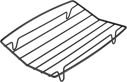 TreeLen Roasting Rack for Roasting Pan, V Shape Non-Stick Wire Rack, 10×8" Black for Cooking and Grilling