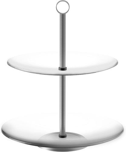 Chef Buddy 2-Tier Round Glass Dessert Tower Display Stand