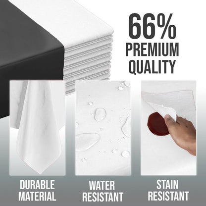 Party Solids White Round Tablecloths Plastic Table Cloth Disposable 48 Pack 84" Inch Round Table Cloth Disposable White Tablecloths Plastic Tablecloth Indoor/Outdoor Tablecloth Party Supplies