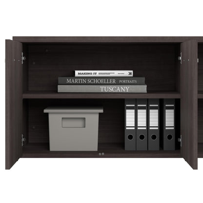 Bush Business Furniture Studio C Low Storage Cabinet with Doors and Shelves in Storm Gray, Organization for Home or Professional Office
