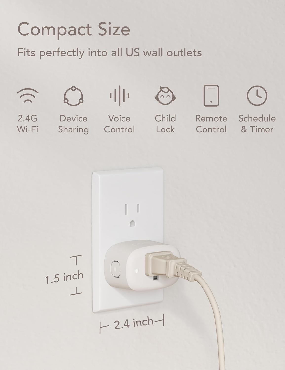 Smart Plug Work with Alexa and Google Home Nooie, Smart Alexa Plug Mini Smart Life&Tuya, Smart Outlet Plug Voice Control, WiFi Plug, Enchufe Inteligente Schedule Timer, 2.4Ghz Only, 4-Pack