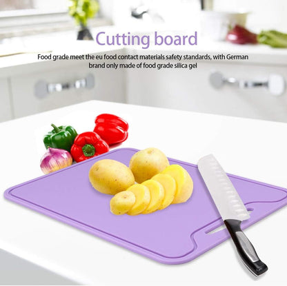 Food Grade Silicone Flexible Cutting Board, 100% Non-Slip for Meat and Vegetables, Home Kitchen Use