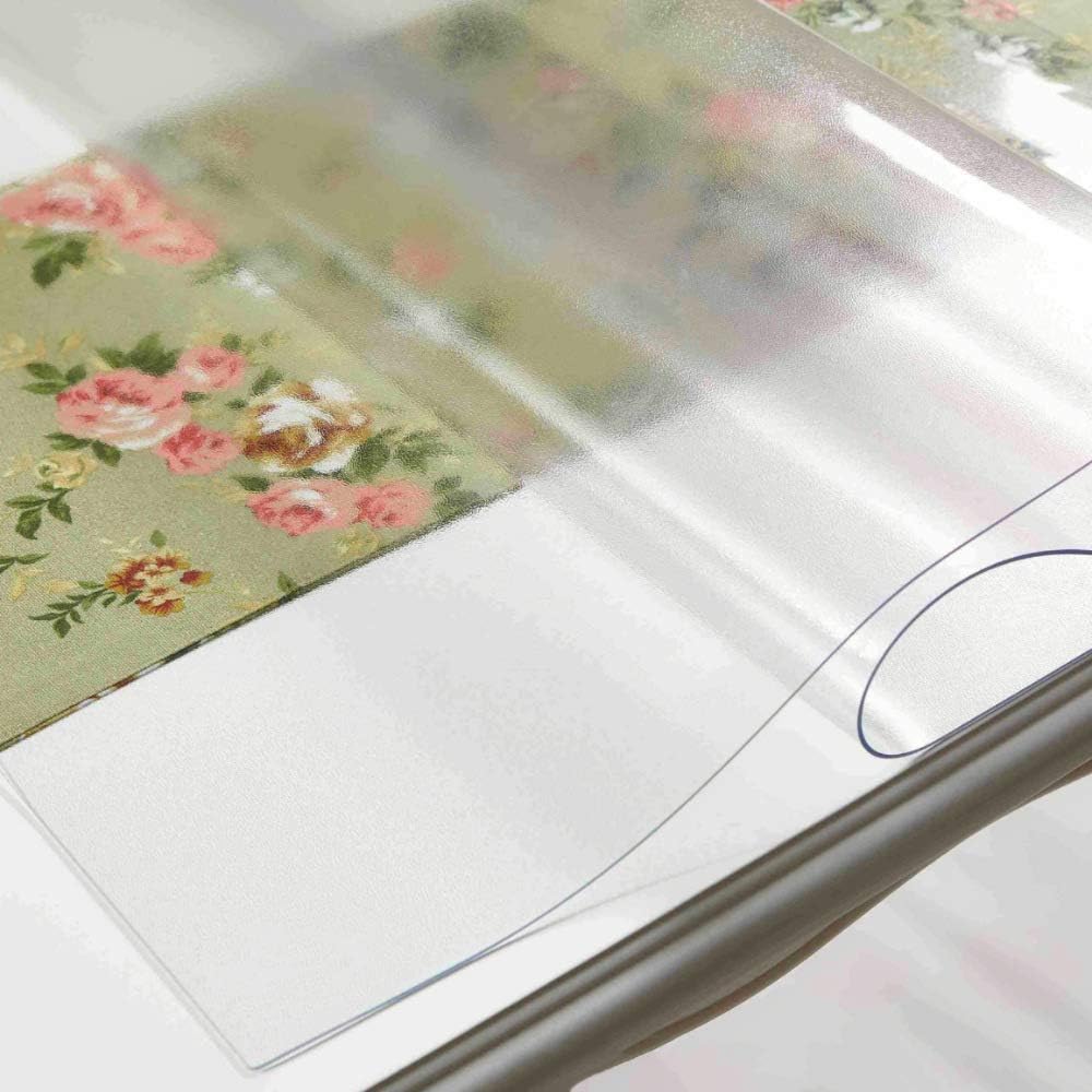 14 28 Inch 1.5mm NECAUX Custom x Frosted Desk Cover Protector, Thick Plastic Desk Pad Mat, Table Cover Tablecloth