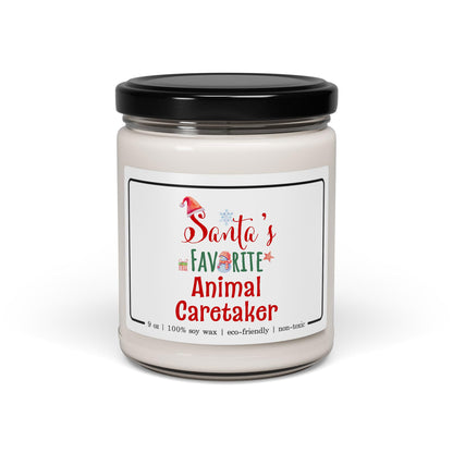 Santa's Favorite Animal Caretaker Candle - Christmas Gifts for Animal Caretaker Men Women Party Decoration - Xmas, New Year - 9oz Soy Wax Cinnamon Vanilla Scent