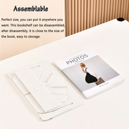 Acrylic Desktop Bookshelf, Detachable Clear Book Organizer, Book/CD/Magazine Rack for Office/Study Room Library/Home