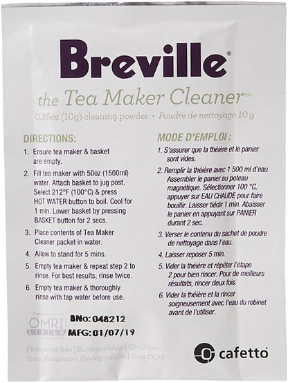 BTM100 4 Pack Breville Revive Organic Tea Maker Cleaner, Kettle Cleaning Powder