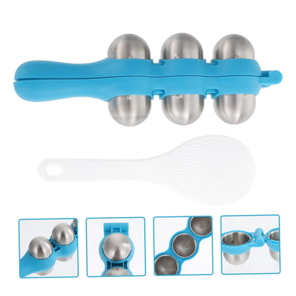 Healifty Stainless Steel Rice Ball Mold Set with Rice Spoon 7.08X2.55X1.77In Lightweight Kitchen Tool for Kids Diy Bento Onigiri Maker