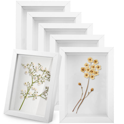 6 Pack 4 x 6 Inches Shadow Box Frame, Small Wood Frame Memory Display Cases,1.2in Depth Picture Case for Dried Flowers, DIY Craft, Memorabilia, Medals and Photos