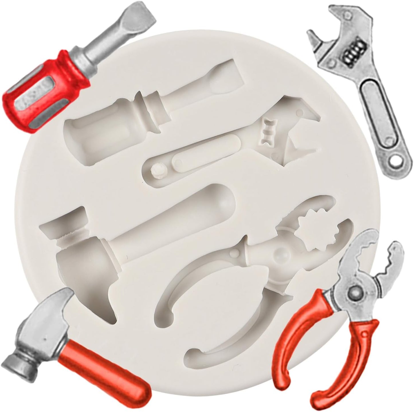 Hand Tools Silicone Mold, Construction Tools Chocolate Fondant Molds for Cake Decoration and Crafts