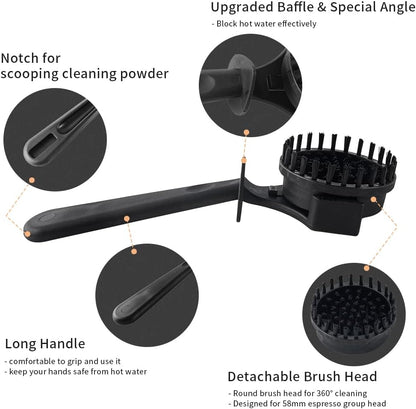 Espresso Machine Cleaning Brush Tool, CAFEMASY Nylon Bristles Cleaning Disc for 58mm Brewing Group Head