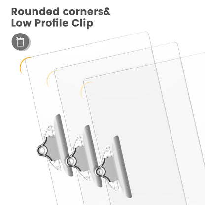 Macroclo Extra Large 11x17 Clipboards, Clear Plastic Drawing Boards with Heavy Duty Butterfly Clip, Landscape Layout. Suitable for Watercolor, Sketching, Painting. Art & Drafting Supply
